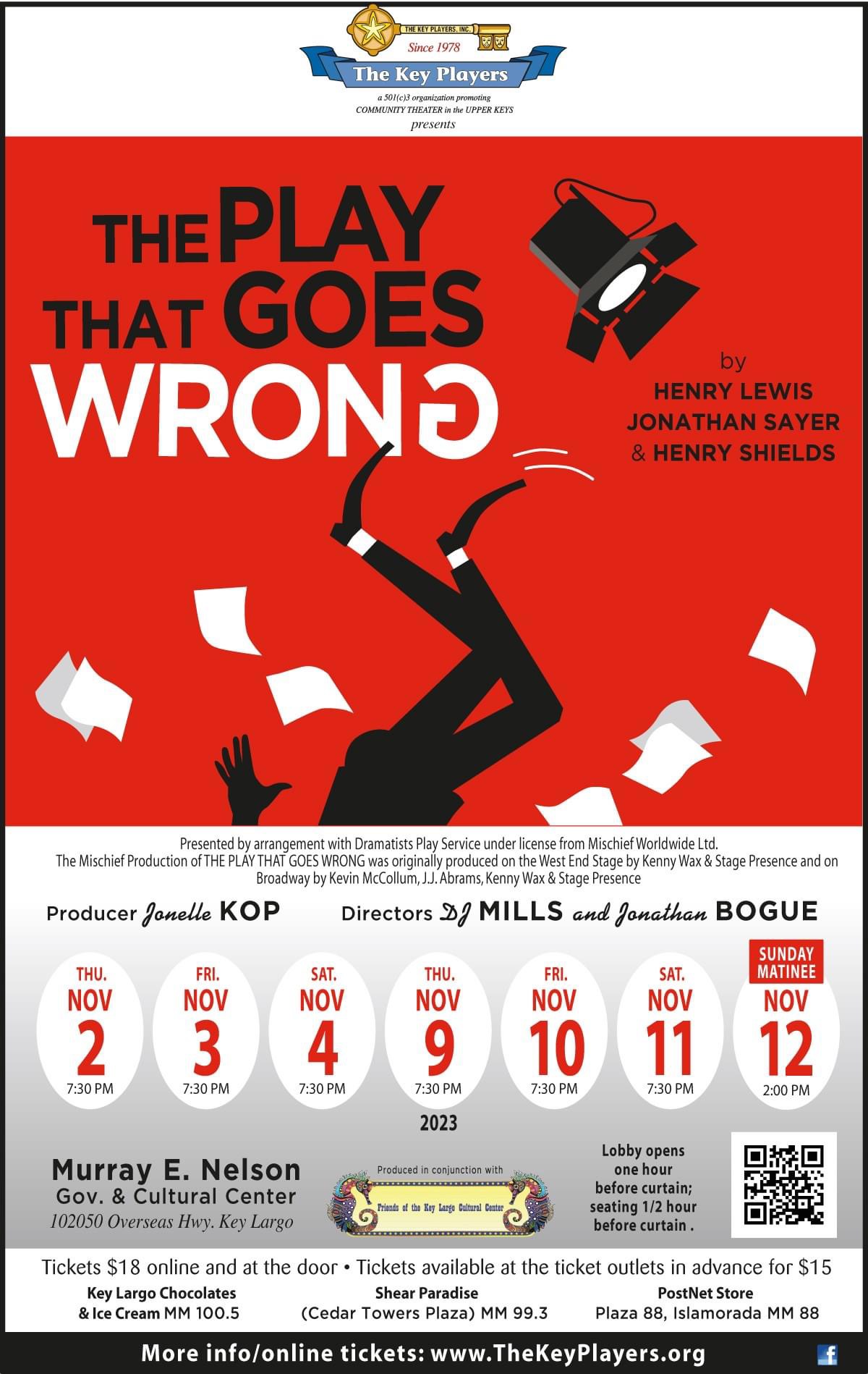poster for the play that goes wrong key players