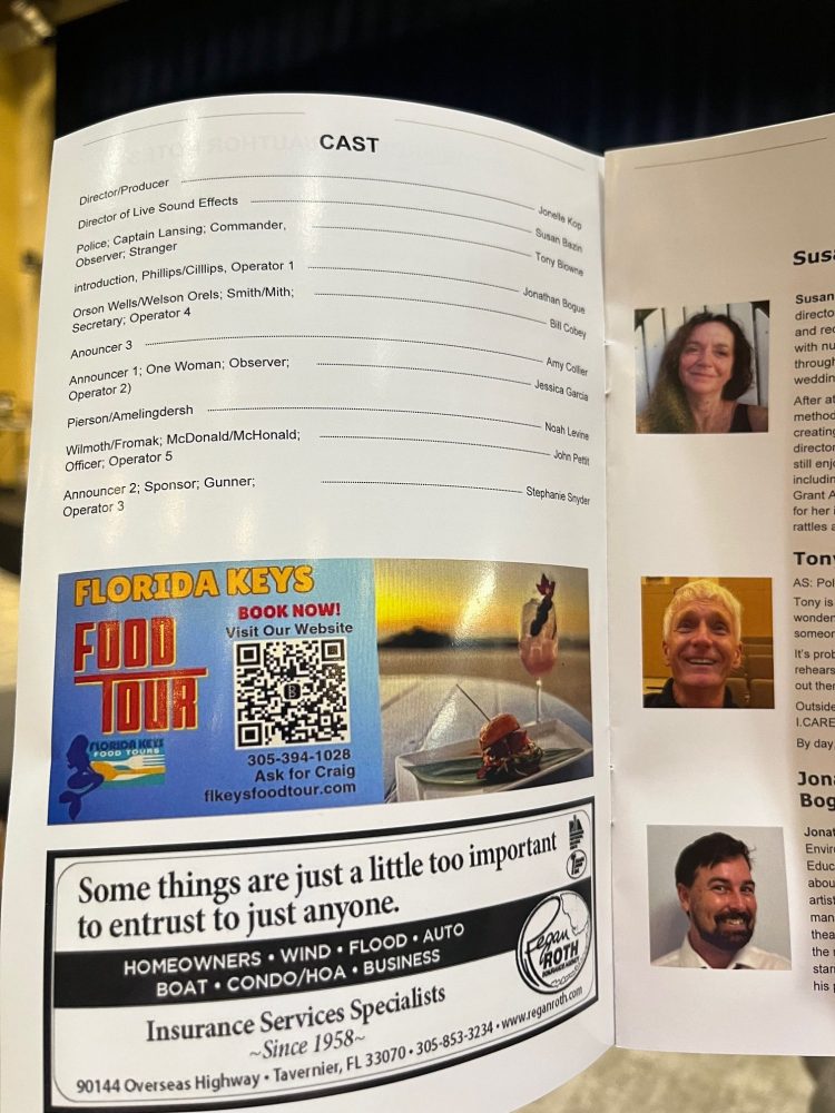 Florida Keys Food Tour Sponsor - Ad in the Key Players Playbill