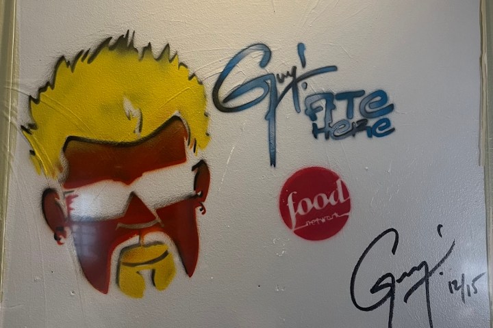 Guy Fieri Food Network sign at the Shrimp shack in Islamorada, Florida Keys